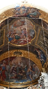 San Lorenzo, affreschi della volta della cappella dell'Assunta in testa alla navata destra