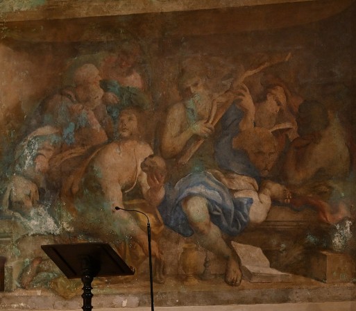 Chiesa di San Luca (Genova), gli affreschi nel Presbiterio, Santi - Domenico e Paolo Gerolamo Piola 