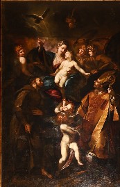 Madonna con il Bambino, san Giovannino e santi Francesco e Carlo, gc Procaccini 1574-1625